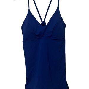 Athleta Blue Strappy Back Tankini Swim Top size XL